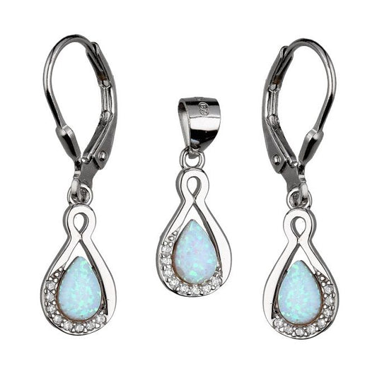 Silver Jewelry Set Opal Op016