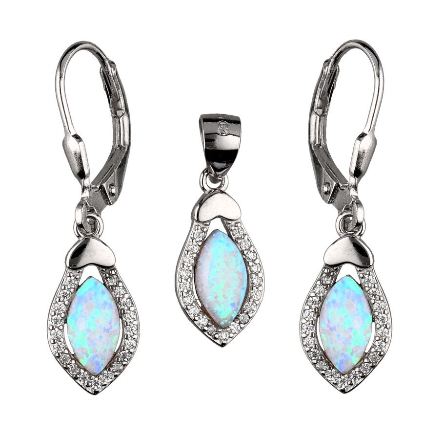 Silver Jewelry Set Opal Op016