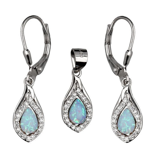 Silver Jewelry Set Opal Op016