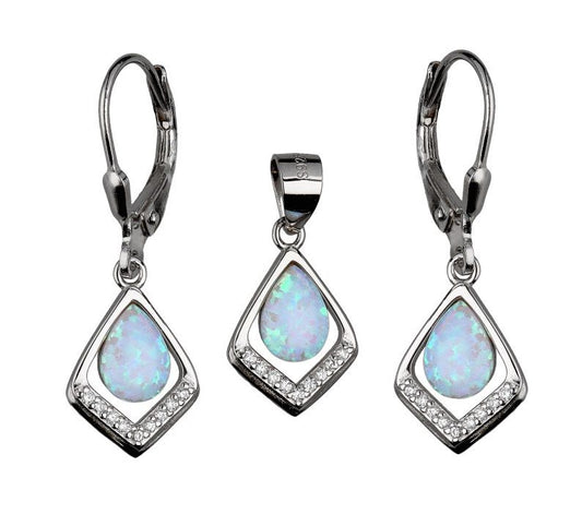 Silver Jewelry Set Opal Op016