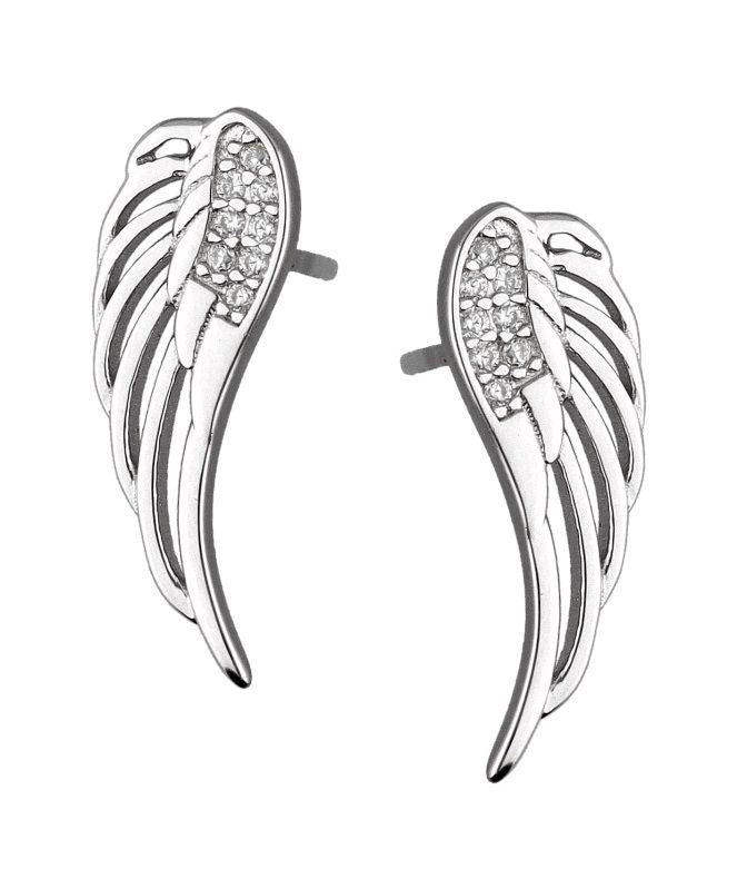 Silver Earrings Wings