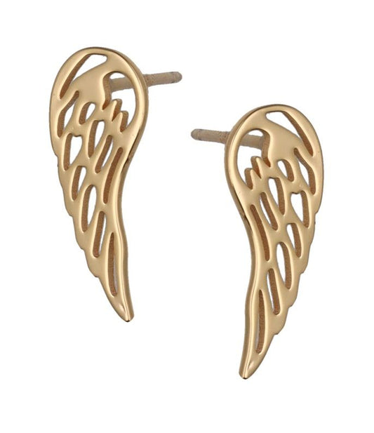 Silver Earrings Gold Plated Wings