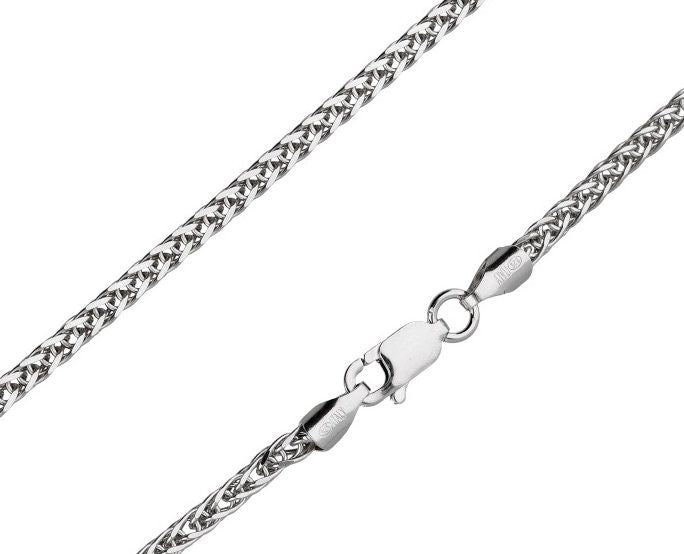 Silver Chain, Spiga / Wheat Chain Rod. G025 L45 cm