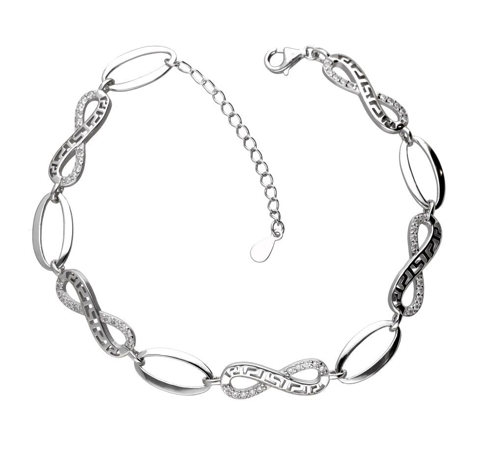 Silver Bracelet 18+3 Infinity Greek