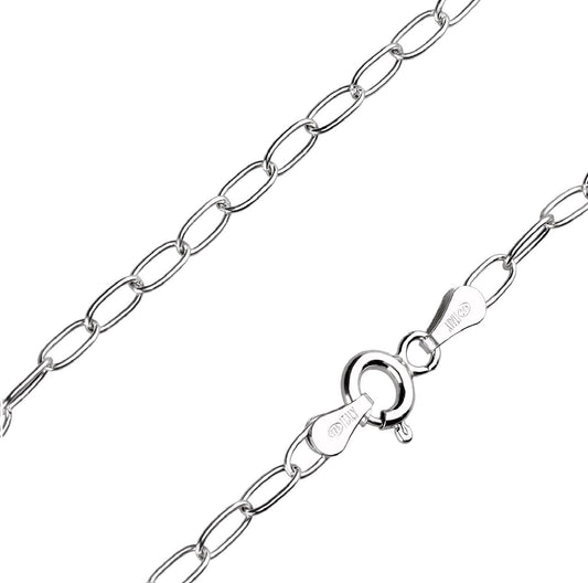 Silver Chain, Oval Rolo 19 Ll G050 L60 cm Rhodium