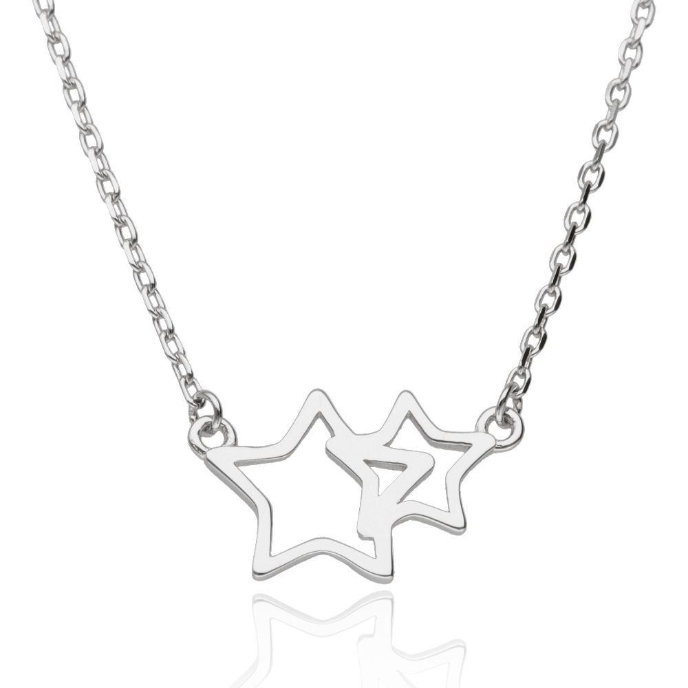 Silver Necklace 43+3 cm Star