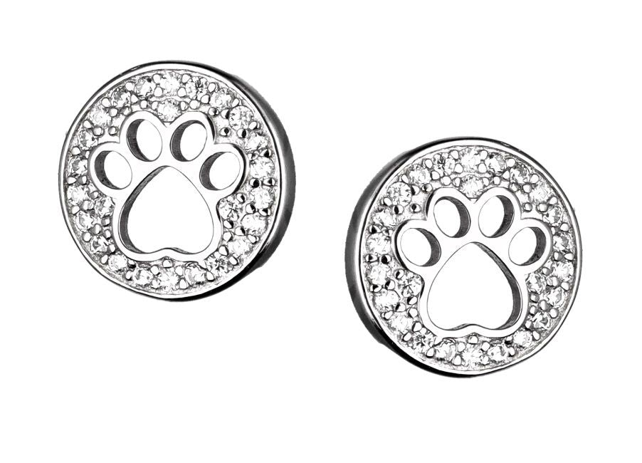 Silver Earrings Paw Paw Dog