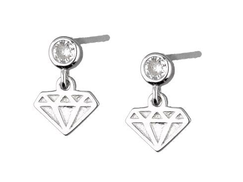 Silver Earrings Diamond