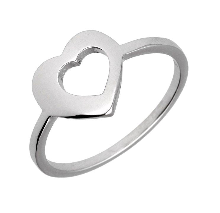 Silver Ring Us Size #6 #6.5 #7 #7.5 #8 Heart