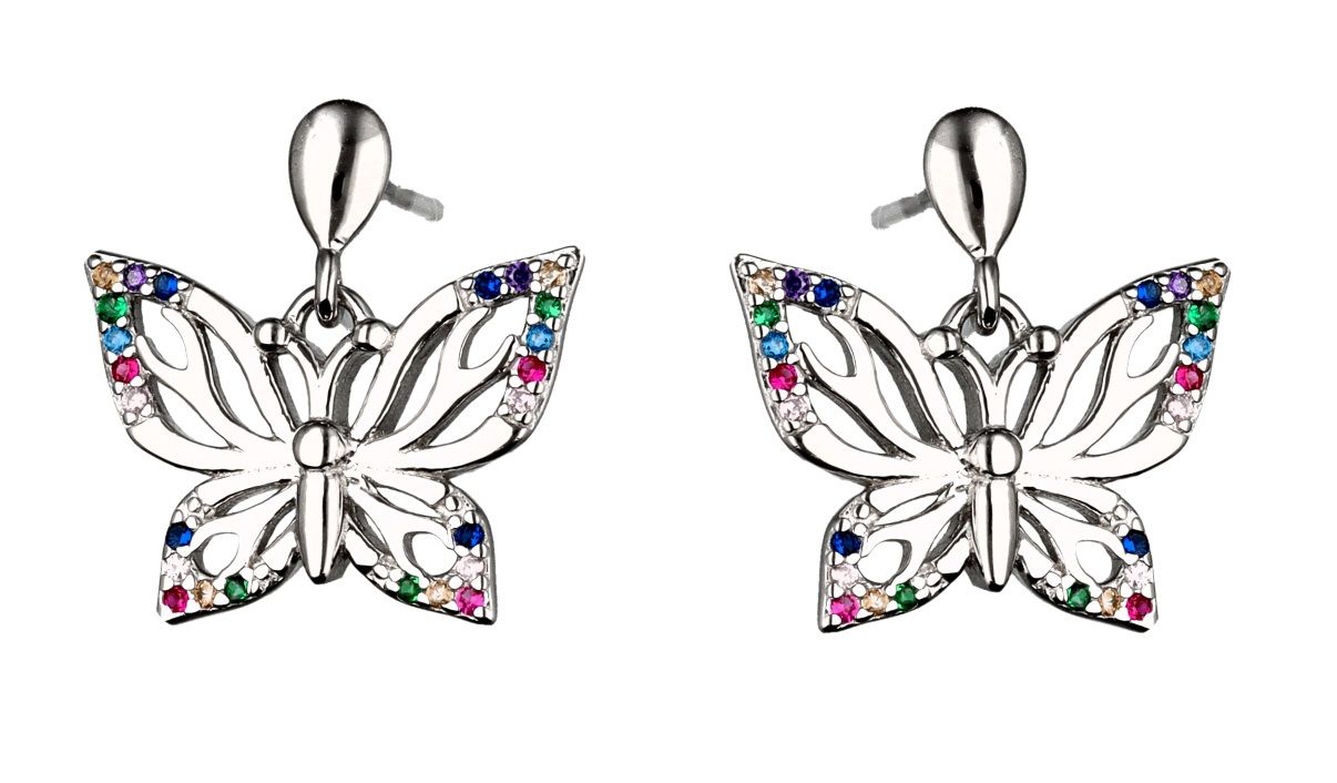 Silver Earrings Butterfly