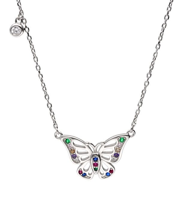 Silver Necklace 43+3 Butterfly