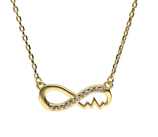 Silver Necklace 43+3 Gold Plated Infinity