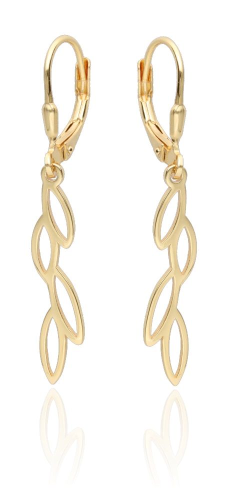 Silver Earrings Gold Plated English Long