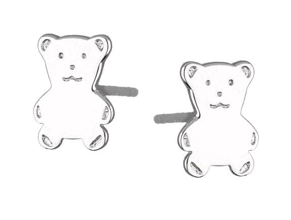 Silver Earrings Teddy Bear Kids