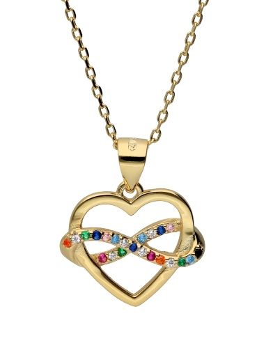 Silver Necklace 43+3 Gold Plated Infinity Heart