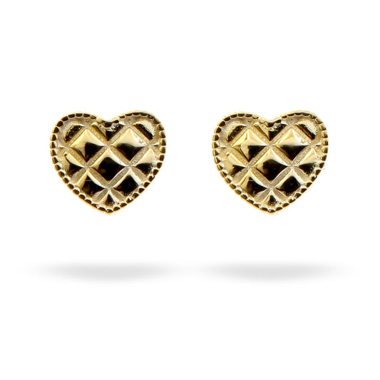 Silver Earrings Gold Plated Heart