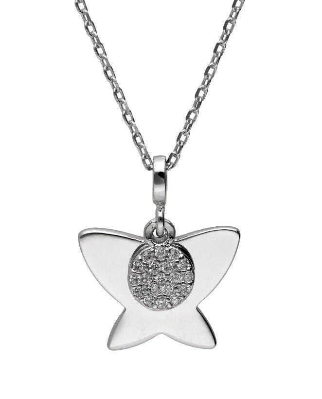 Silver Necklace Butterfly