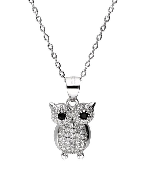 Silver Necklace Owl