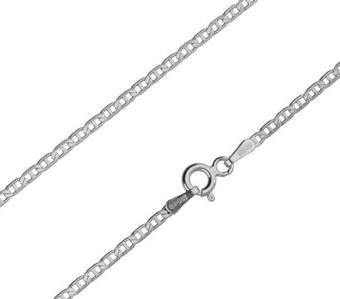 Silver Chain, Marina Gucci Diam. Sp. Pave 2L Rod. G050 L45 cm