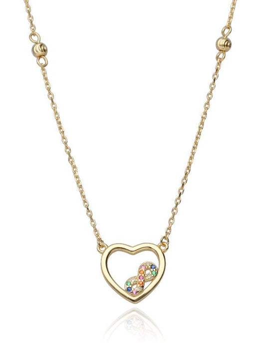 Silver Necklace 43+3 Gold Plated Infinity Heart