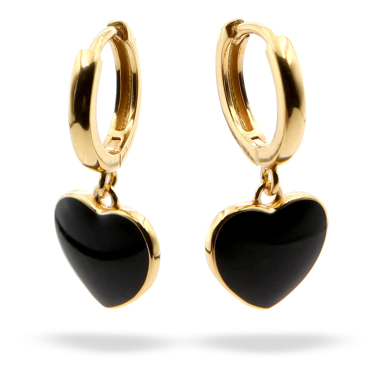 Silver Earrings Gold Plated Heart
