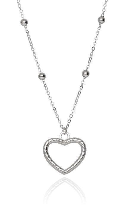 Silver Necklace Heart