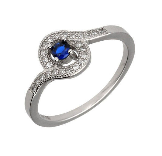 Silver Ring Sapphire Small Size