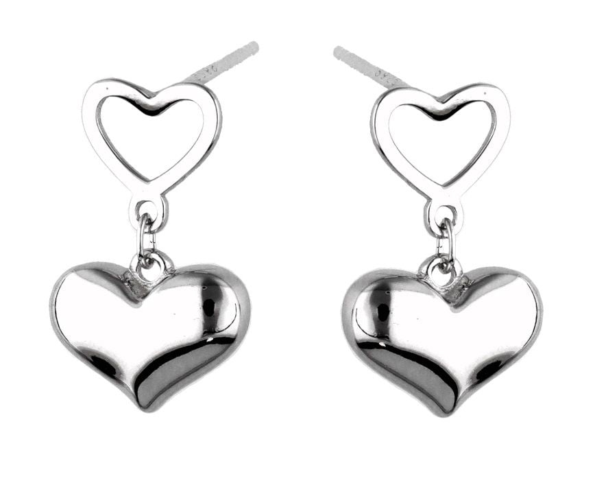 Silver Earrings Heart