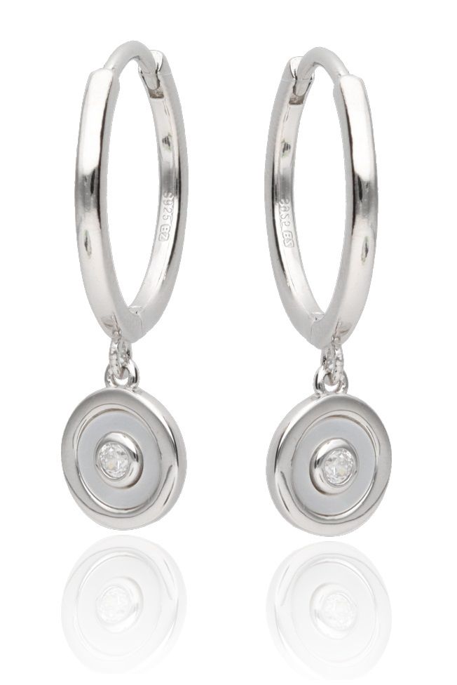 Silver Earrings White Mother Of Pearl