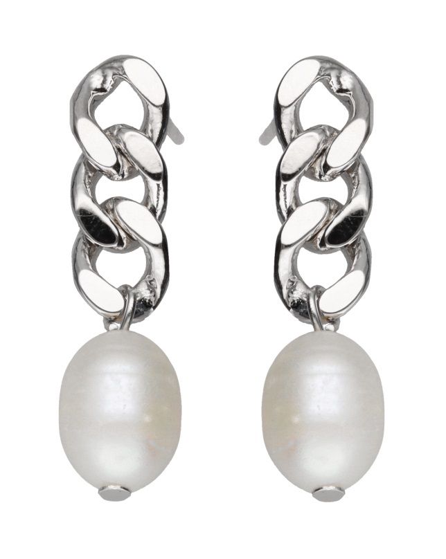 Silver Earrings Pearl