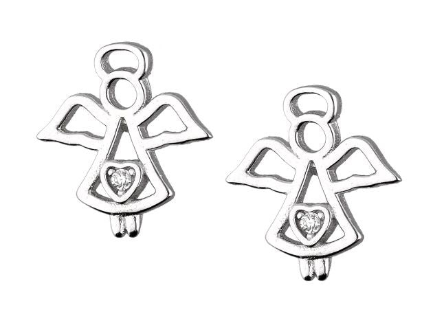 Silver Earrings Kids Angel