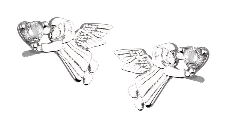 Silver Earrings Angel Kids