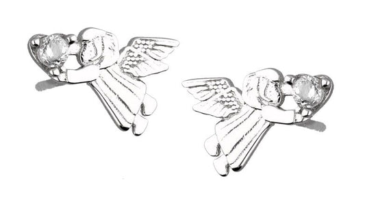 Silver Earrings Angel Kids