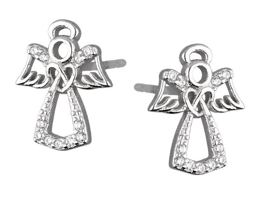 Silver Earrings Angel Kids