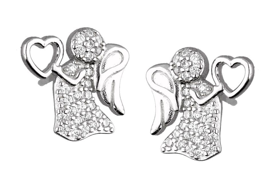 Silver Earrings Angel Kids