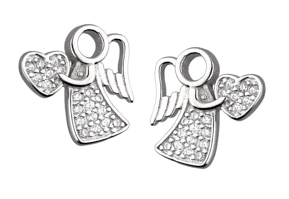 Silver Earrings Angel Kids