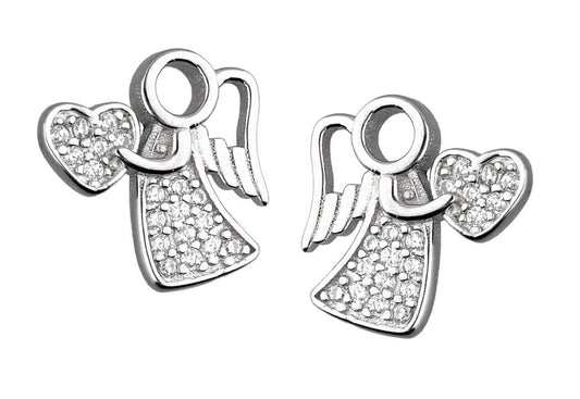 Silver Earrings Angel Kids