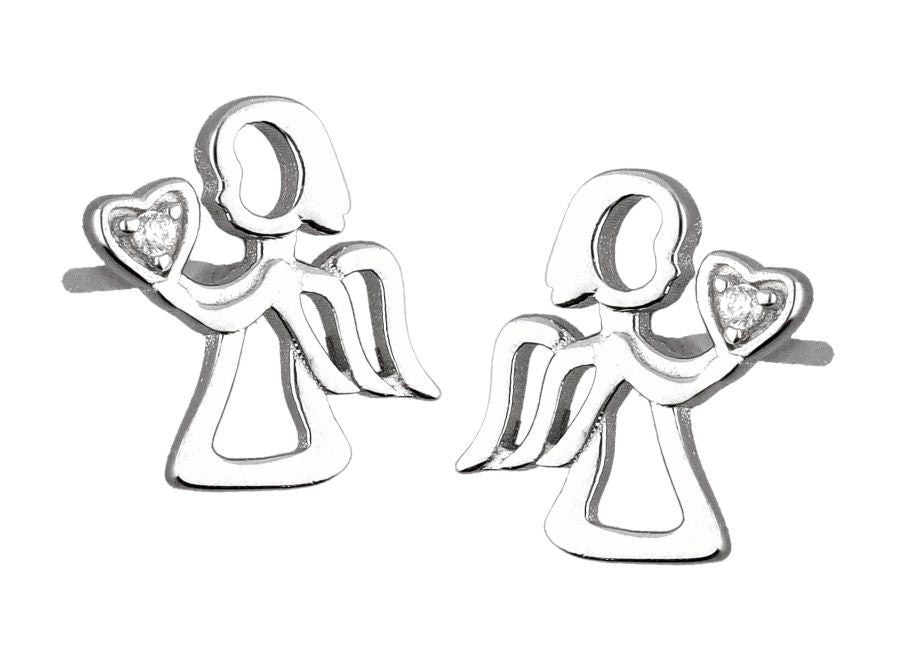 Silver Earrings Angel Kids