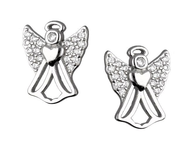 Silver Earrings Angel Kids