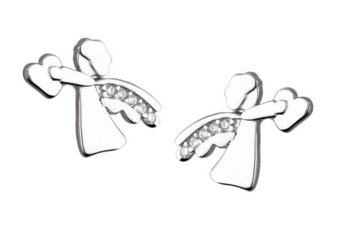 Silver Earrings Angel Kids