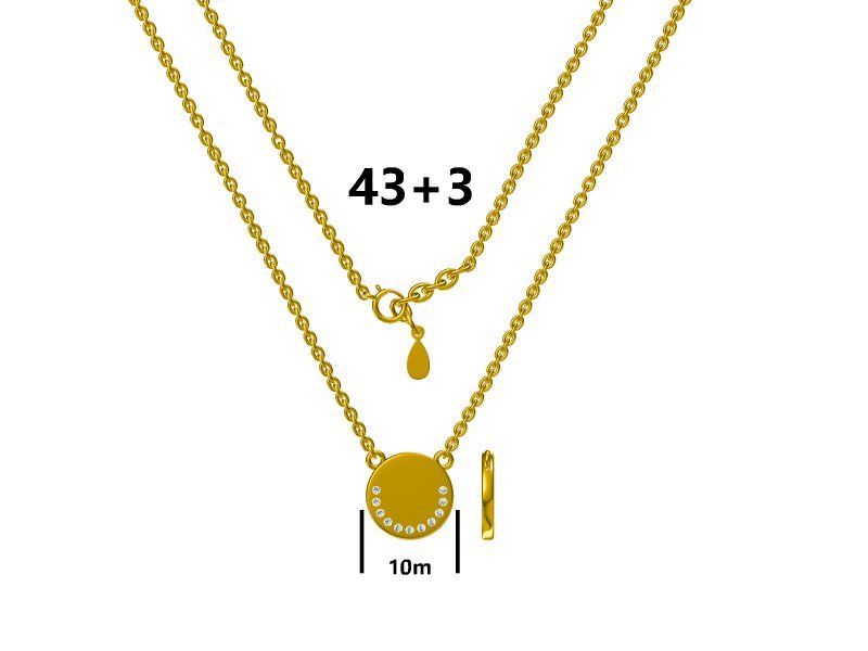 Silver Necklace 43+3 cm Gold Plated