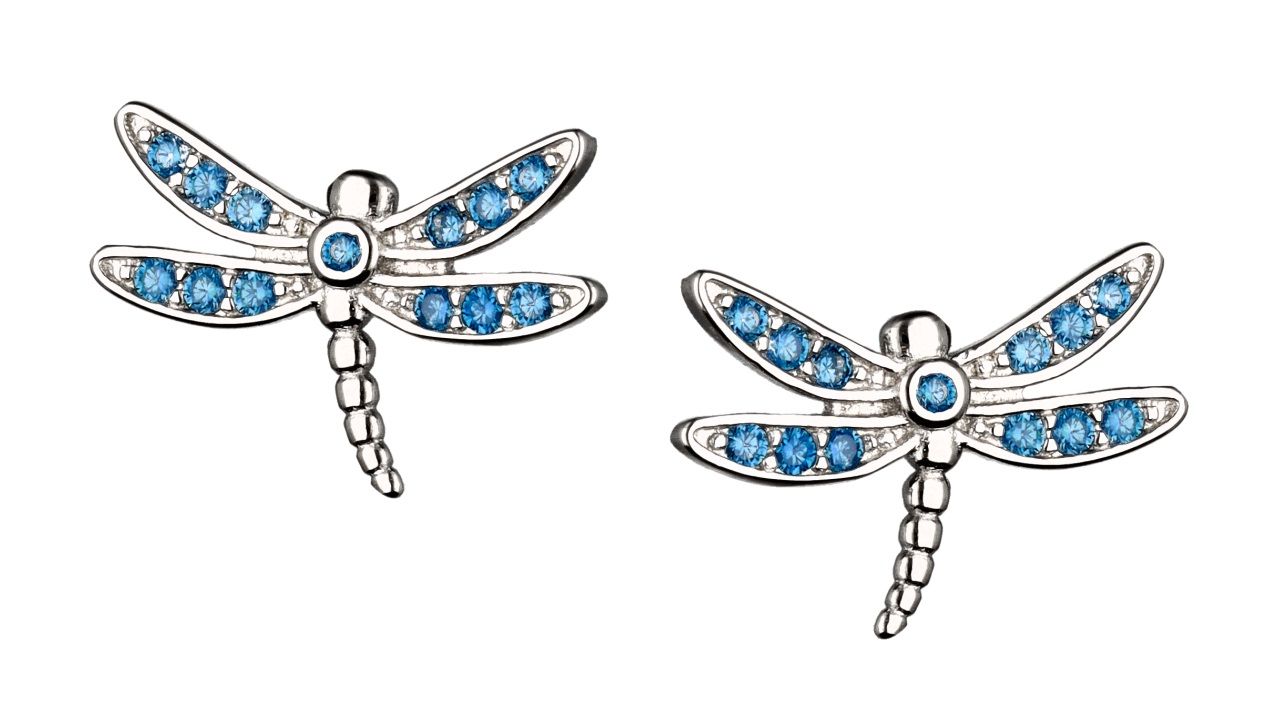 Silver Earrings Dragonfly