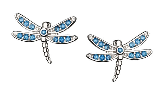 Silver Earrings Dragonfly