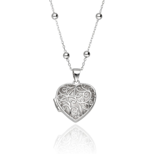 Silver Necklace Heart Box