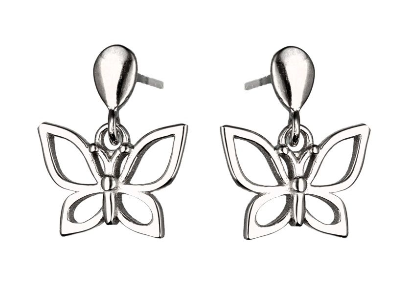 Silver Earrings Butterfly