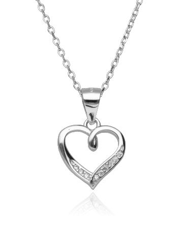 Silver Necklace 43+3 Heart