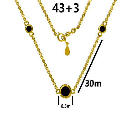 Silver Necklace 43+3 Gold Plated