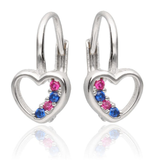 Silver Earrings Heart English