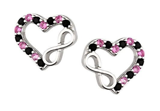 Silver Earrings Infinity Heart