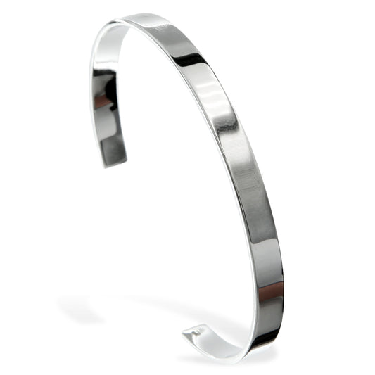 Silver Bracelet Bangle Rhodium Plated